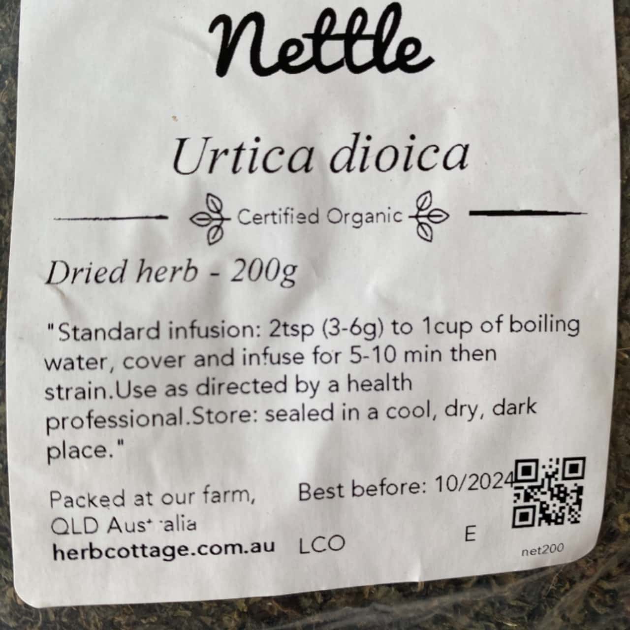 Mudbrick Herb Cottage Nettle Dried Herb 200g - New Sealed(s) - New With ...