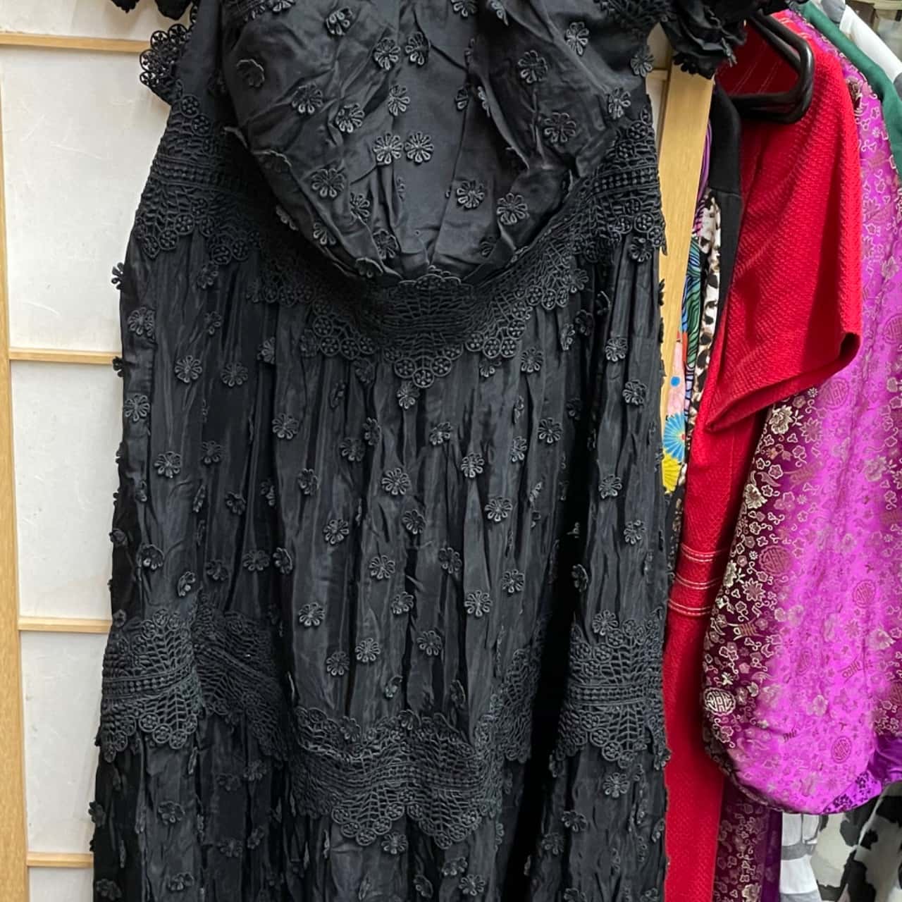 side lace dress Mesh Side Slit Lace Dress/ Black – PROD main image 0