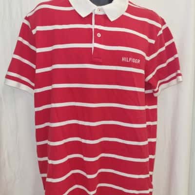 Tommy Hilfiger Mens  Size XXL Short Sleeve T-shirt Red / White 