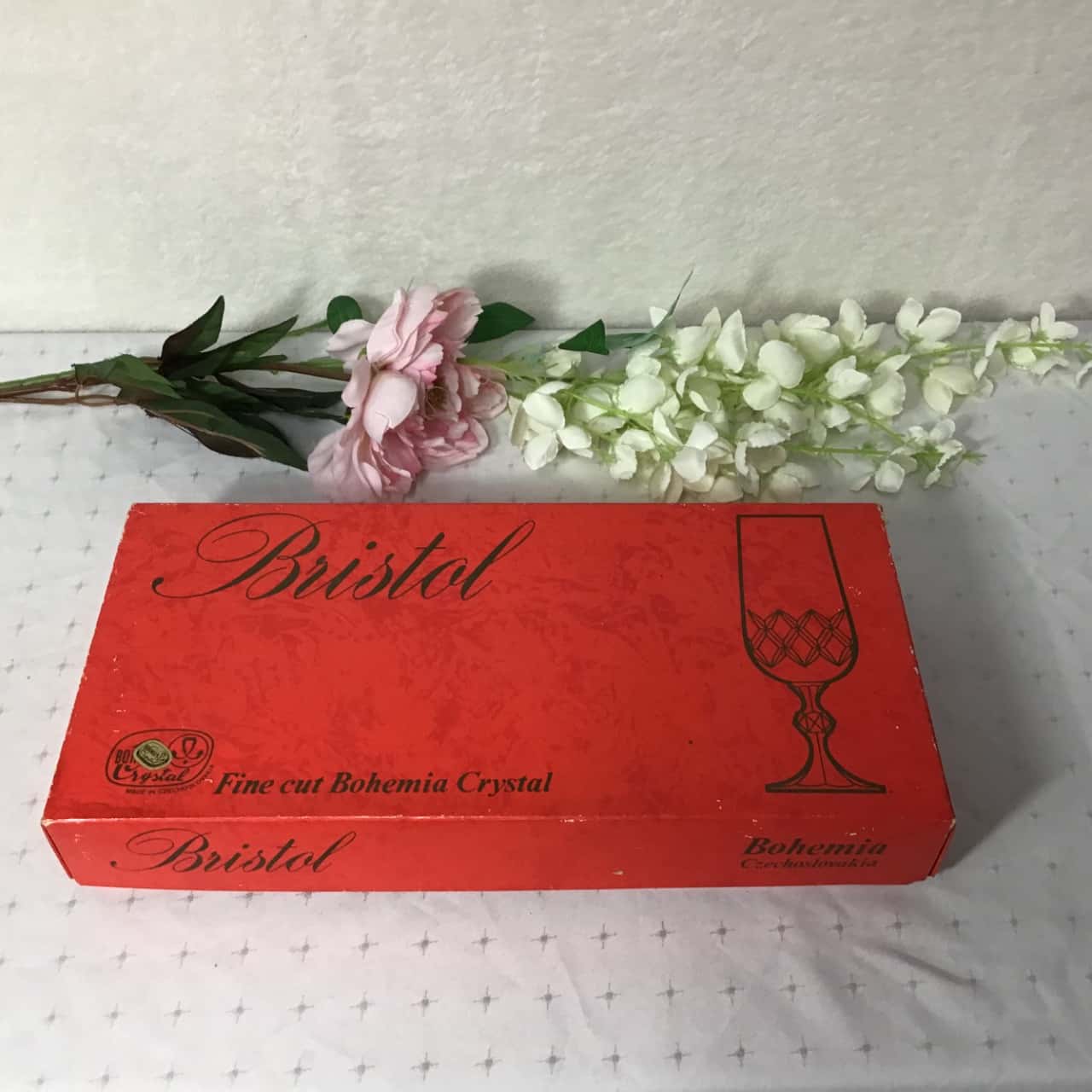 Bristol Fine Cut Bohemia Crystal Set of 6 Champagne Flutes in Box(s)