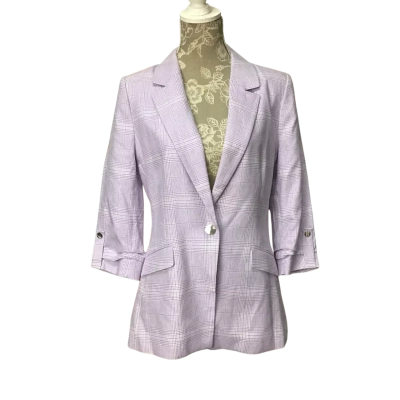 Portmans Womens  Size 12 Lavender Check Blazer 