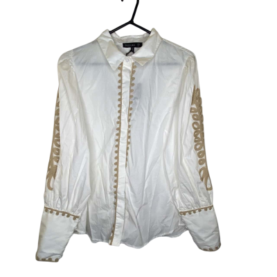 Decjuba Womens Long Sleeve Shirt Size 12 White 