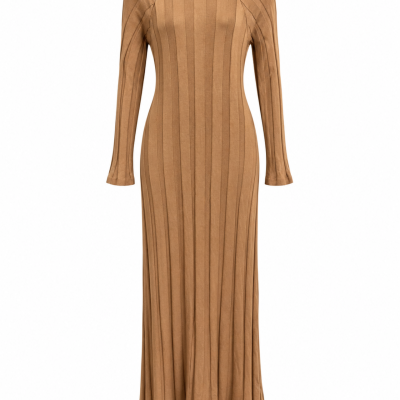 Country Road Women’s Camel Ribbed Knit Maxi Dress Size M