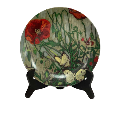 Van Gogh “Butterflies And Poppies” fine porcelain decorative plate Amsterdam Van Gogh Museum
