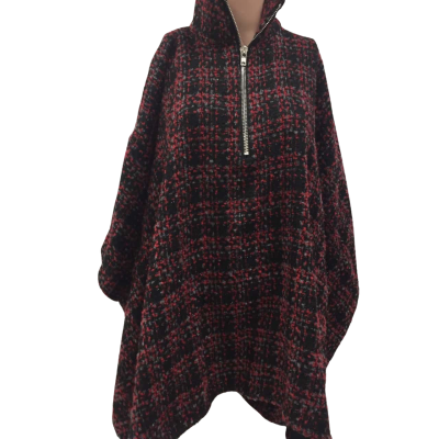 Religion brand ladies poncho Black  / Grey / Red 