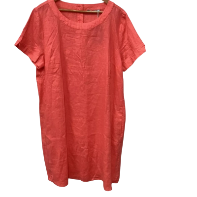 Blue Illusion Womens Short Sleeve Dress  Coral 