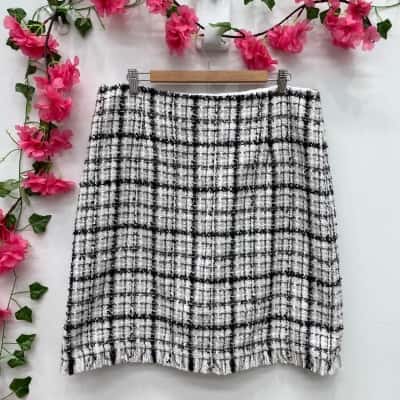 Perri Cutten Womens Size 16 Mini Skirt Black/ White 