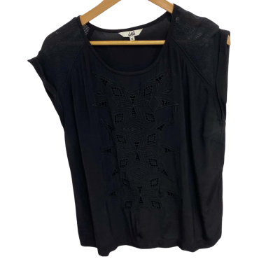 Jag Womens Size 14 Black Short Sleeve Top