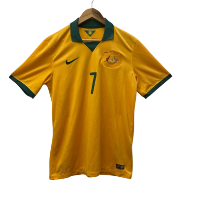 NIKE Men's Socceroos 2014-15 #7 Leckie Home Football Shirt Soccer Jersey 578177-702 Size M