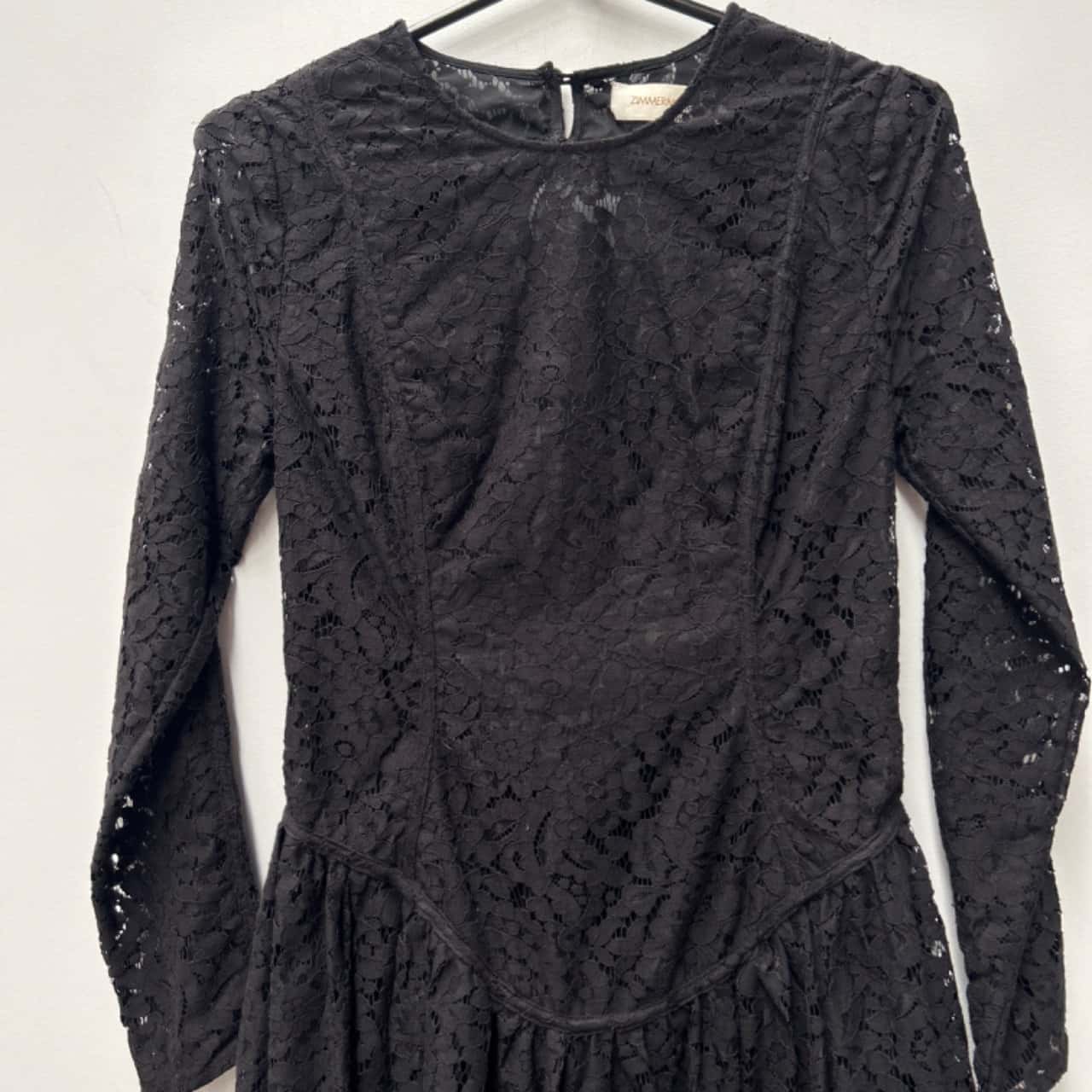 chinese dress ladies Kylitha black lace ribbon mini dress