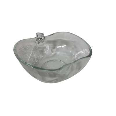 Kig Indonesia Apple Shaped Clear Glass Dish - VINTAGE
