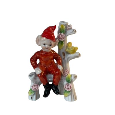 Vintage Porcelain Red Pixie figurine.