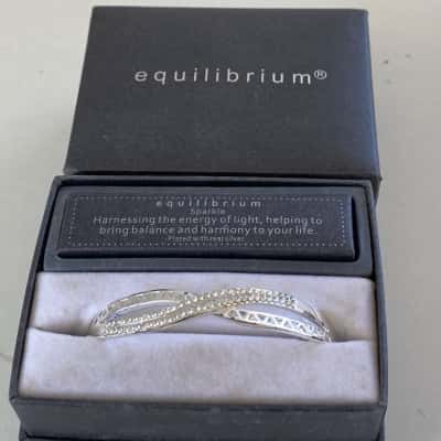 Equilibrium Sparkle Pleated With Silver Bangle / Bracelet 