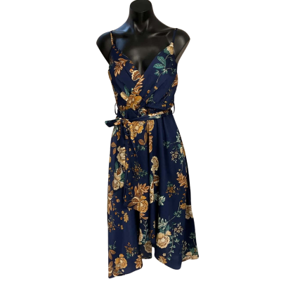 HELLO MOLLY Womens  Size 8 Casual Dress Blue / Floral 