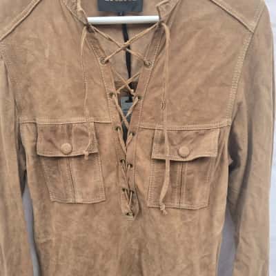  Womens  Size 6 Long Sleeve Dress Beige 