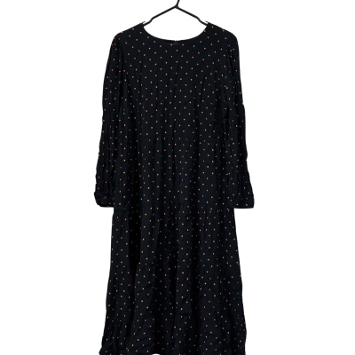 Forever New Curve Womens Size 16 Long Sleeve Dress / Maxi Dress Black  / Orange / Polka Dot 