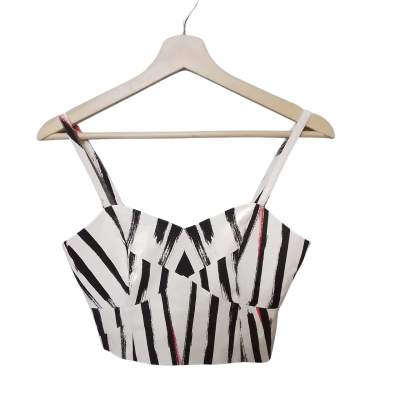 Witchery Womens Black/White Striped Size 8 Cropped Top