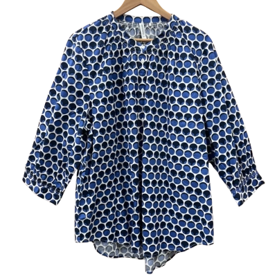 Commonry Blue Spot Linen Blouse Size 22
