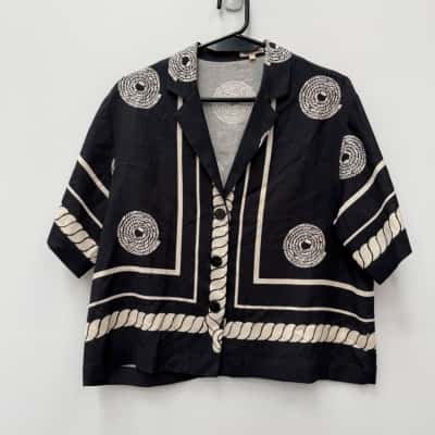 POL Tangle Linen Blend Shirt - Size 8 