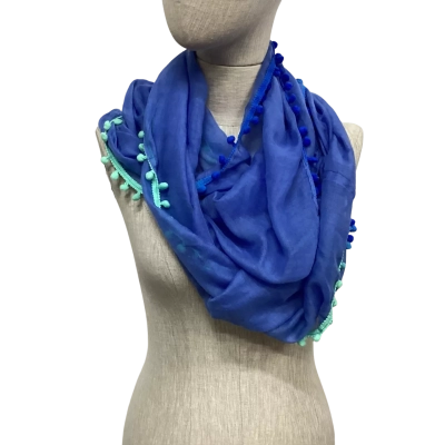 Susan One Size Thneed Blue with Pom Pom Trim