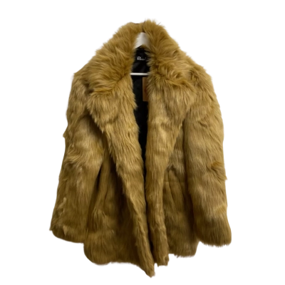 Revival Womens Faux Size M Fur Coat Brown 