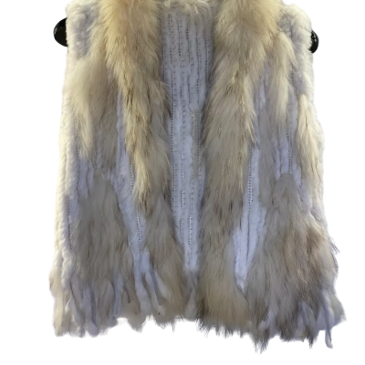  Womens  Size S Faux Fur Coat Cream / Off White 