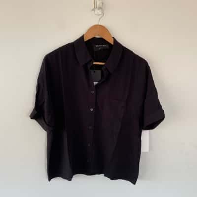 Decjuba Black Jade Cropped Shirt  Size S 