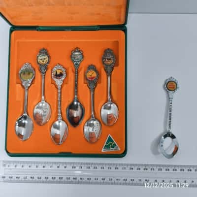 Boxed Spoon Set Plus Dieters Spoon Novelty Australiana Vintage 