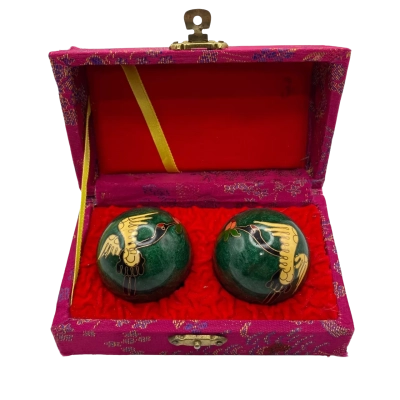 Baoding Balls, Small Set With Chime, Asian Chinese Massage Hand Balls    (CAB)