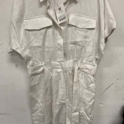 D-Luxe Womens  Size L Short Sleeve Playsuit White 