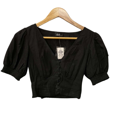 Dotti Womens  Size 6 Short Sleeve Shirt Black  