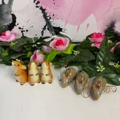 Small mice ornaments - set of 6 
