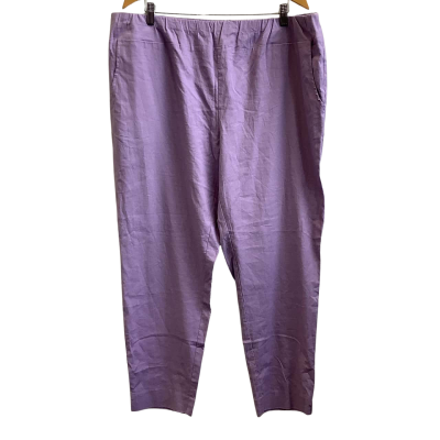 Brand New Taking Shape Womens Size 20 (Plus Size) Linen Blend Casual Pants Lilac   