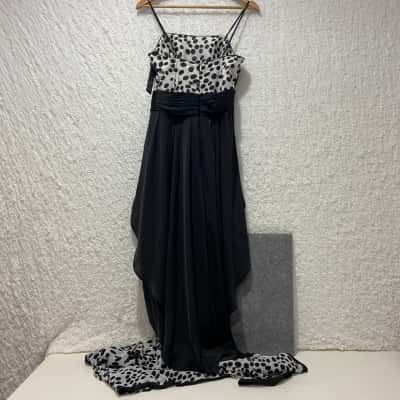 Polka Dot Wrap Midi Dress - Size 12 - Black & White