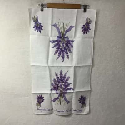 Susie Crooke Design Purple Lavender Pure Linen Tea Towel (new)