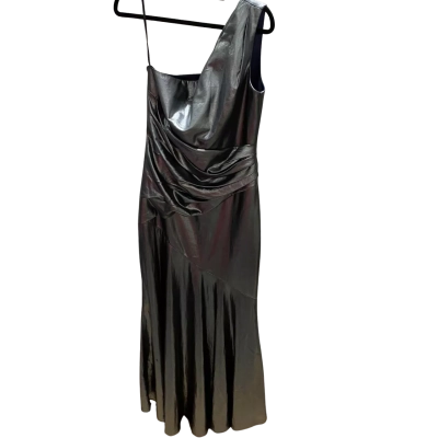 Forever New Womens  Size 12 Formal Maxi Off The Shoulder Dress Silver 