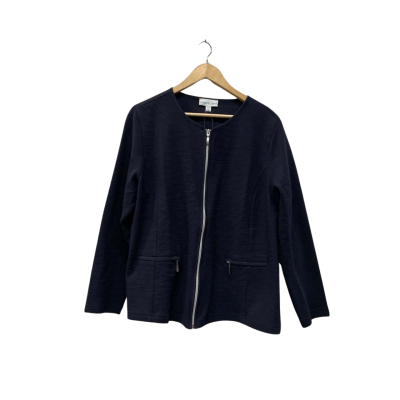 Established Summer Zip Jacket Size 18 Navy Blue 