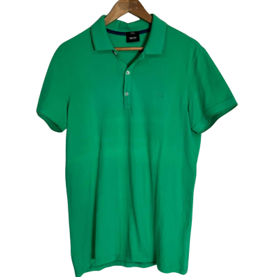 Hugo Boss Mens  Size L Polo Shirt Green 