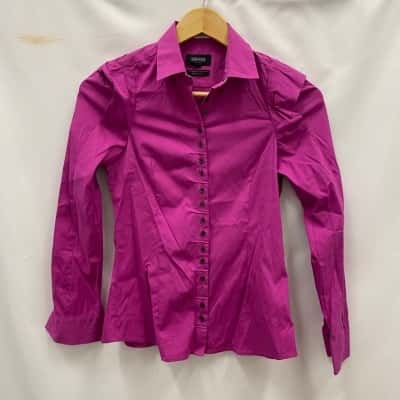 Oxford Women's  Size 6 Long Sleeve Fitted Shirt Pink  