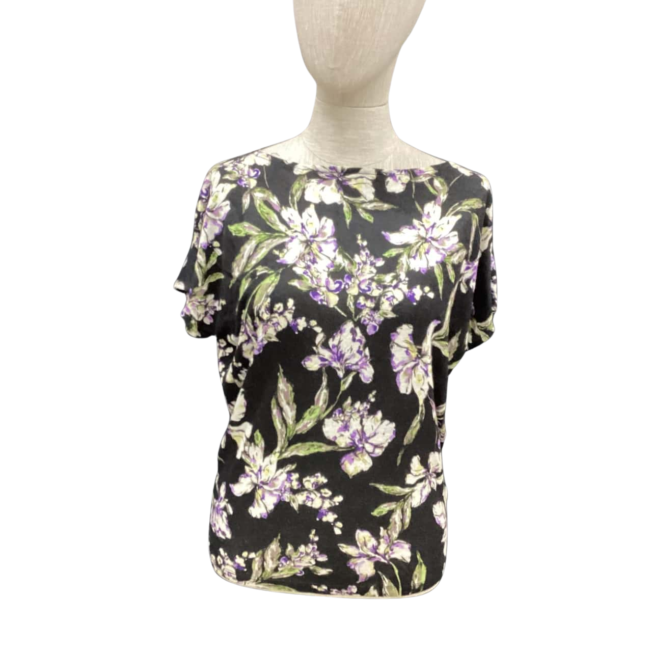 Ralph Lauren Womens Size XXS Tshirts Black / Floral / Purple (s)