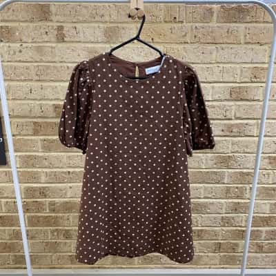 Petal + Pup Womens  brown polka dot avalyn mini dress Size XS 