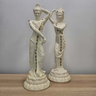 Pair of Vintage Asian Ceramic Figurines