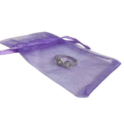 925 Sterling Silver Infinity Ring - CZ Detail with Gift bag