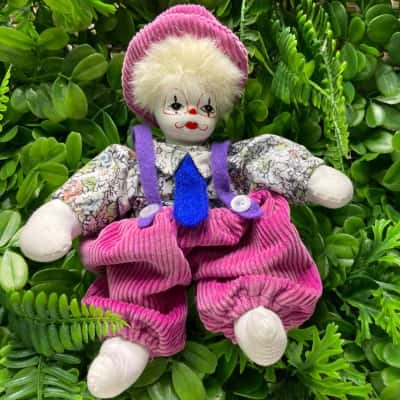 Vintage 5” Porcelain Painted Clown Doll Face
