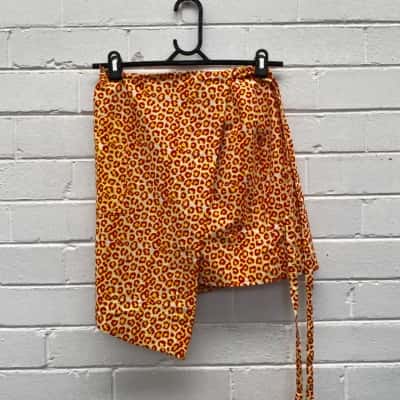  Womens Wrap Skirt Orange / Red 