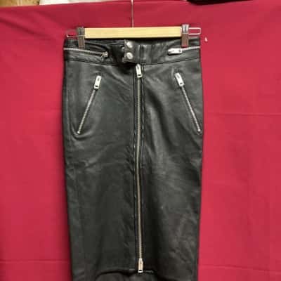 Diesel Womens Size 25 Black  Leather Skirt