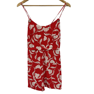 Seed Heritage red viscose playsuit, Size 10