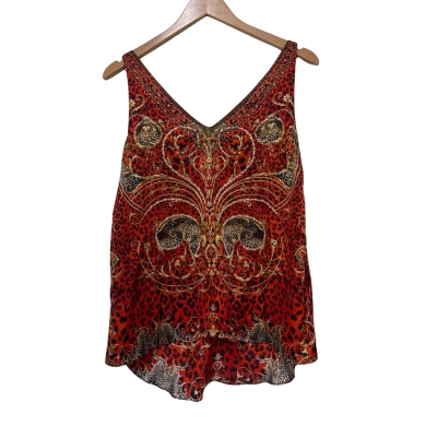 Camilla Silk Cami  Size XS Orange 
