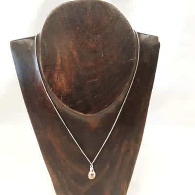 Lovisa Teardrop crystal pendant necklace featuring faceted Crystal with aurora borealis coding giving it an iridescent shimmer