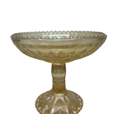 Vintage Flashed Glass Pedestal Bowl 